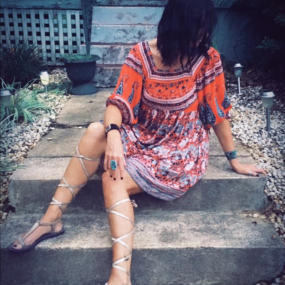 Free People Boho mini dress/tunic sz S